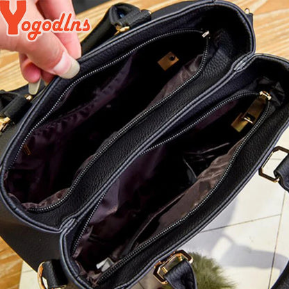 Embossed PU Tote Bag with Tassel & Bead Pendant | Wovetsa