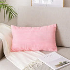 Monochrome Corduroy Pillow Case, Velvet Cushion Cover, Rectangle Pillow Case, Pink, Grey, Blue, IvoryHome Decorative, 40x60cm