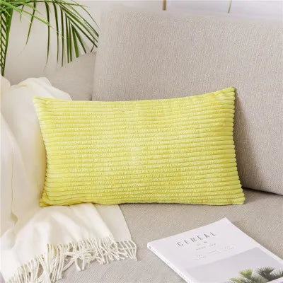 Monochrome Corduroy Pillow Case, Velvet Cushion Cover, Rectangle Pillow Case, Pink, Grey, Blue, IvoryHome Decorative, 40x60cm