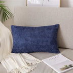Monochrome Corduroy Pillow Case, Velvet Cushion Cover, Rectangle Pillow Case, Pink, Grey, Blue, IvoryHome Decorative, 40x60cm