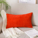 Monochrome Corduroy Pillow Case, Velvet Cushion Cover, Rectangle Pillow Case, Pink, Grey, Blue, IvoryHome Decorative, 40x60cm