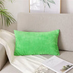 Monochrome Corduroy Pillow Case, Velvet Cushion Cover, Rectangle Pillow Case, Pink, Grey, Blue, IvoryHome Decorative, 40x60cm