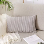 Monochrome Corduroy Pillow Case, Velvet Cushion Cover, Rectangle Pillow Case, Pink, Grey, Blue, IvoryHome Decorative, 40x60cm