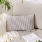 Monochrome Corduroy Pillow Case, Velvet Cushion Cover, Rectangle Pillow Case, Pink, Grey, Blue, IvoryHome Decorative, 40x60cm