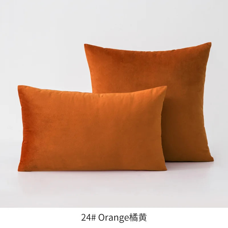 Inyahome Soft Velvet Cushion Cover Pink Grey Beige Green Pillow Cover Bedroom Sofa Decoration PillowCase 30x50cm/45x45cm Pillows