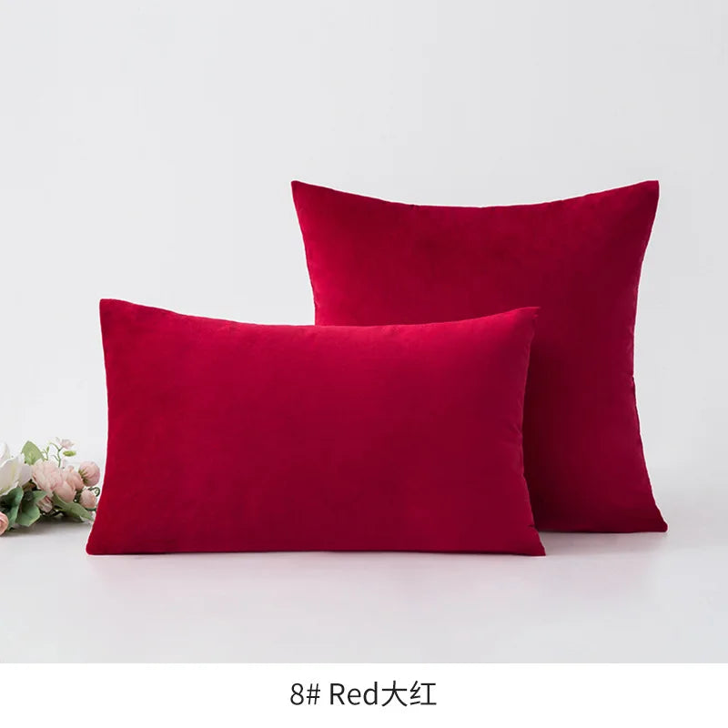 Inyahome Soft Velvet Cushion Cover Pink Grey Beige Green Pillow Cover Bedroom Sofa Decoration PillowCase 30x50cm/45x45cm Pillows