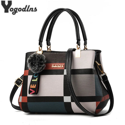 Plaid Pom-Pom Crossbody Satchel | Wovetsa