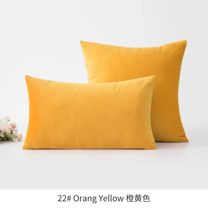 Inyahome Soft Velvet Cushion Cover Pink Grey Beige Green Pillow Cover Bedroom Sofa Decoration PillowCase 30x50cm/45x45cm Pillows
