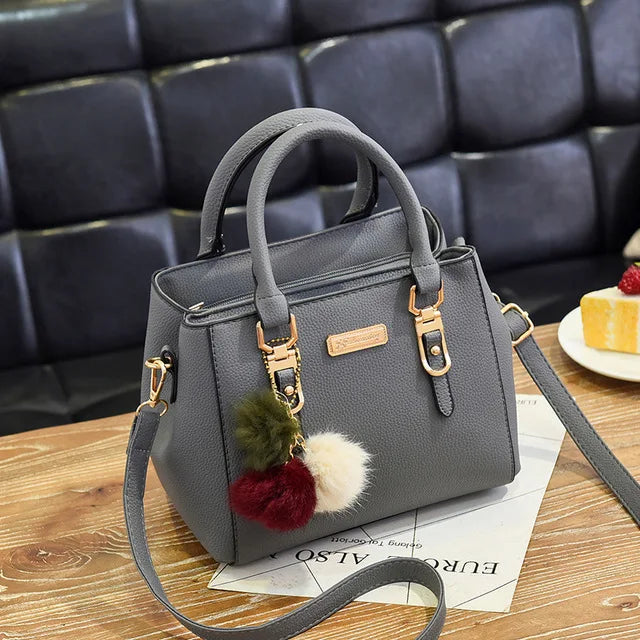Embossed PU Tote Bag with Tassel & Bead Pendant | Wovetsa