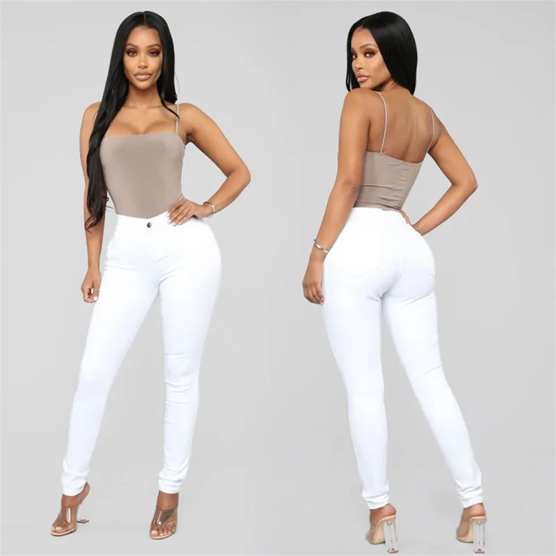 High Waist Slim Denim Pencil Pants | Wovetsa