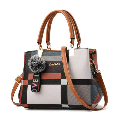 Plaid Pom-Pom Crossbody Satchel | Wovetsa