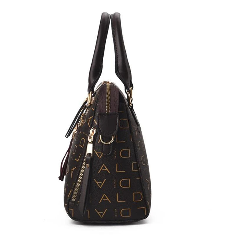 Letter & Tassel PU Top-Handle Tote Bag | Wovetsa