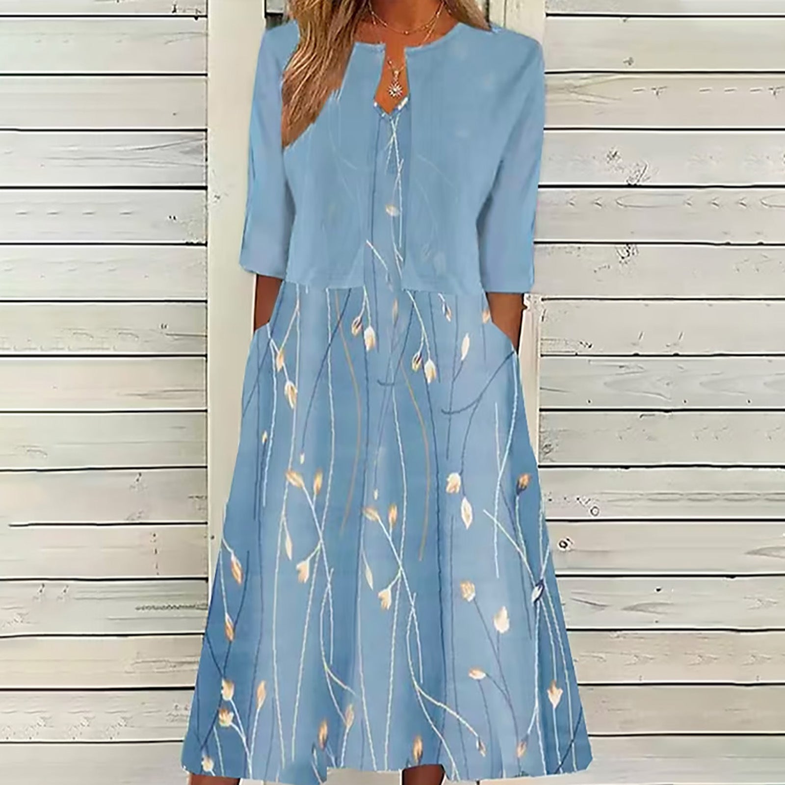 Floral Print Vest Dress & Cardigan Two-Piece Set | Wovetsa