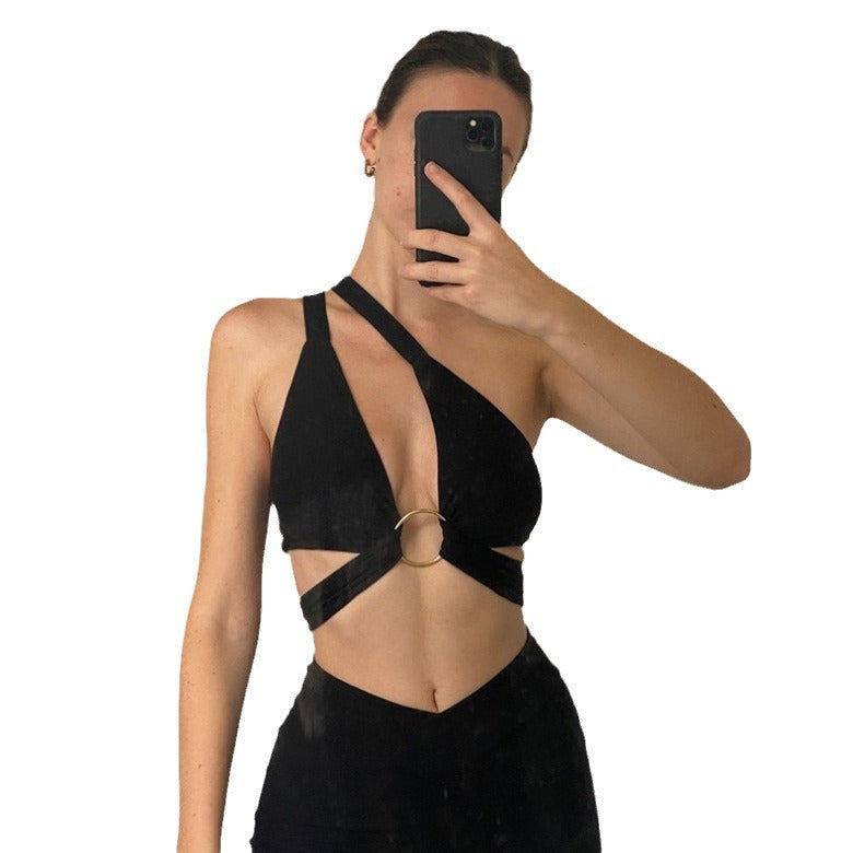 Halter Neck Tie-Back Crop Top | Wovetsa
