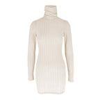 Round Neck Long Sleeve Bodycon Mini Dress | Wovetsa