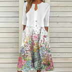 Floral Print Vest Dress & Cardigan Two-Piece Set | Wovetsa
