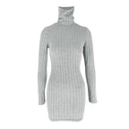 Round Neck Long Sleeve Bodycon Mini Dress | Wovetsa