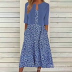 Floral Print Vest Dress & Cardigan Two-Piece Set | Wovetsa