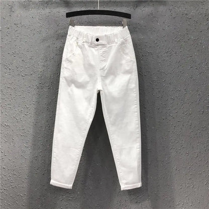 Plus Size High-Waist Slim Denim Jeans | Wovetsa