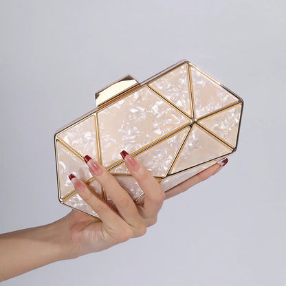Acrylic Chain Evening Clutch Bag | Wovetsa