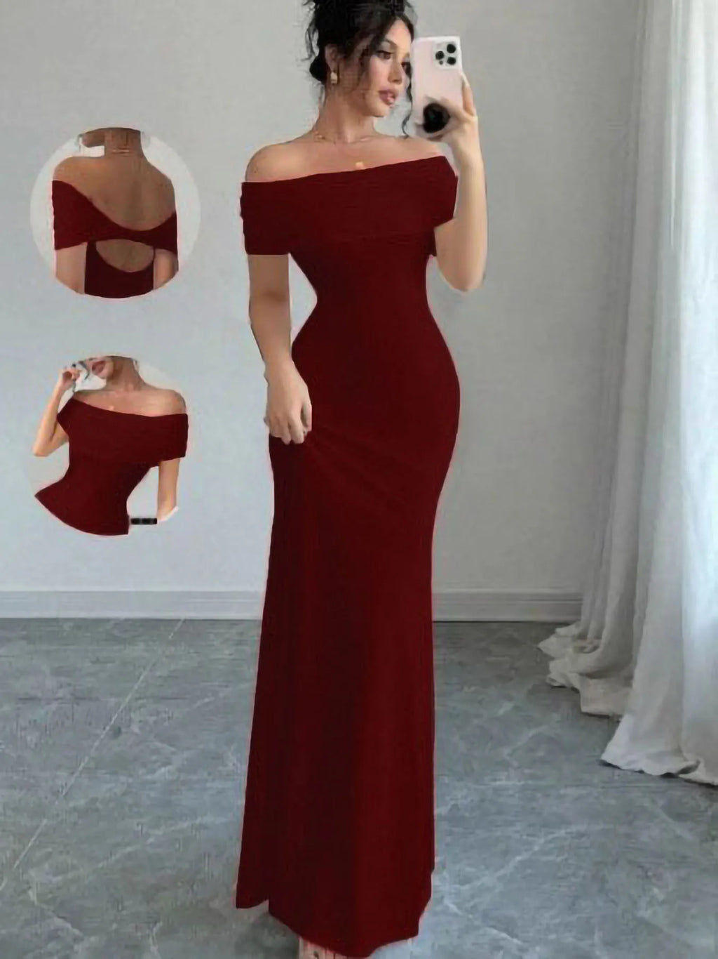 Off-Shoulder Sleeveless Bodycon Midi Dress | Wovetsa