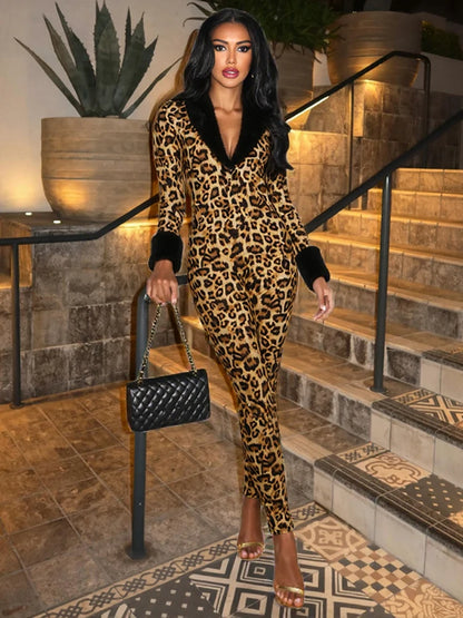 Leopard Print Skinny Jumpsuit | Wovetsa