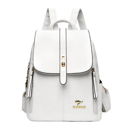 Women's PU Leather Backpack with Lock Detail | Wovetsa