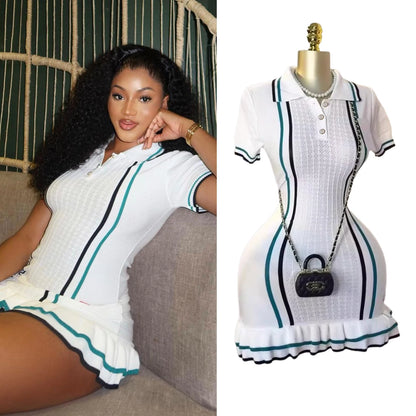 Ruffled Knit Mini Dress | Wovetsa