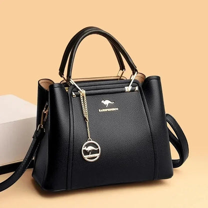 Soft PU Leather Square Tote Bag with Appliqué Detail | Wovetsa