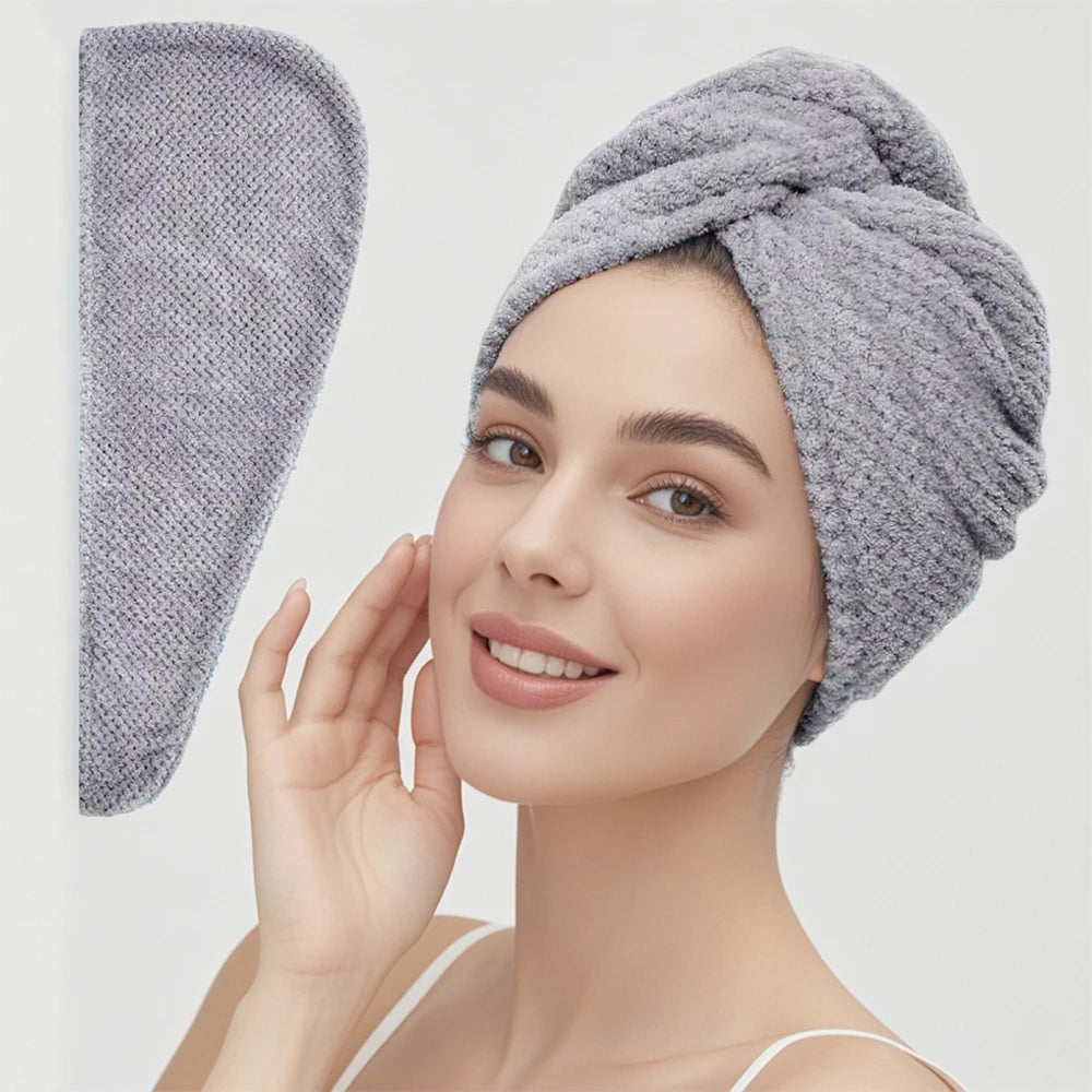 Microfiber Hair Towel Wrap Fast Drying Button-Down | Wovetsa