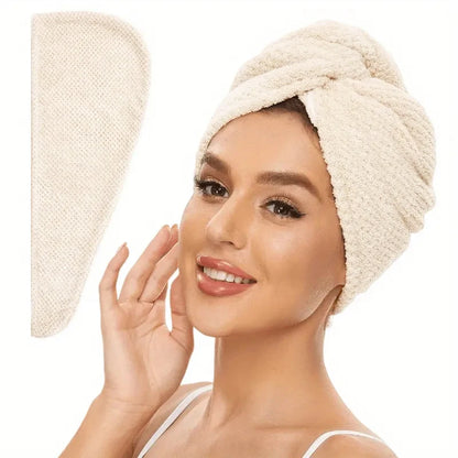 Microfiber Hair Towel Wrap Absorbent Button-Down | Wovetsa