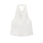 Satin Halter Backless Camisole Top | Wovetsa