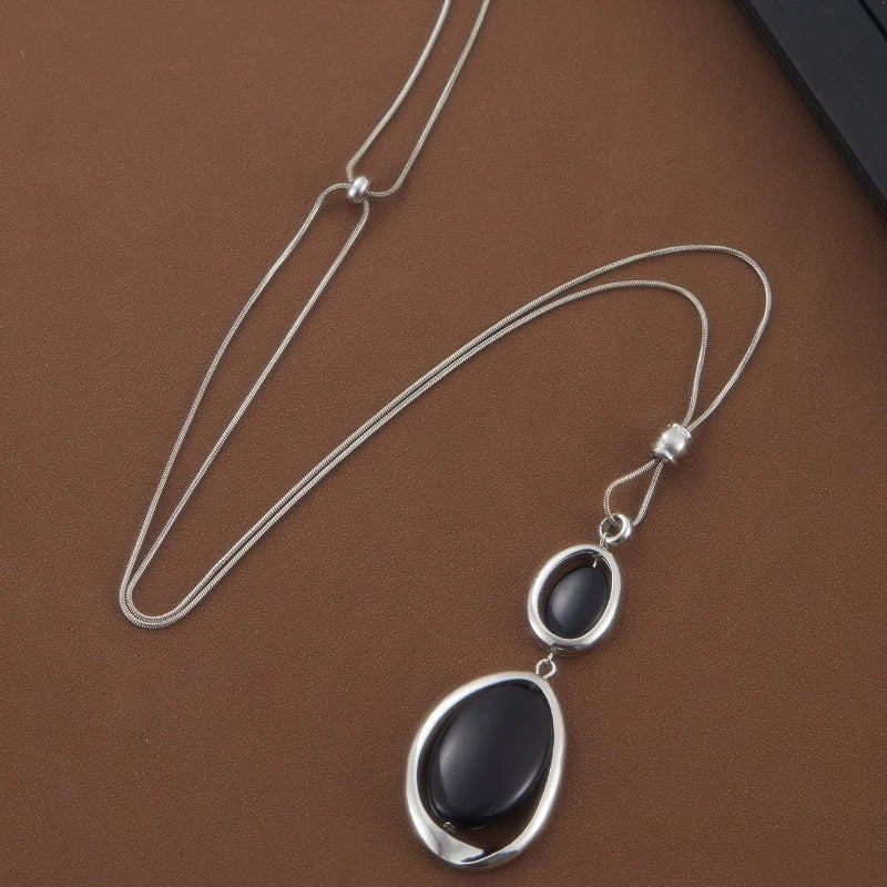 Vintage Punk Stone Pendant Necklace | Wovetsa