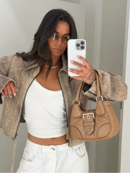 Vintage Tie-Dye Suede Short Jacket | Wovetsa