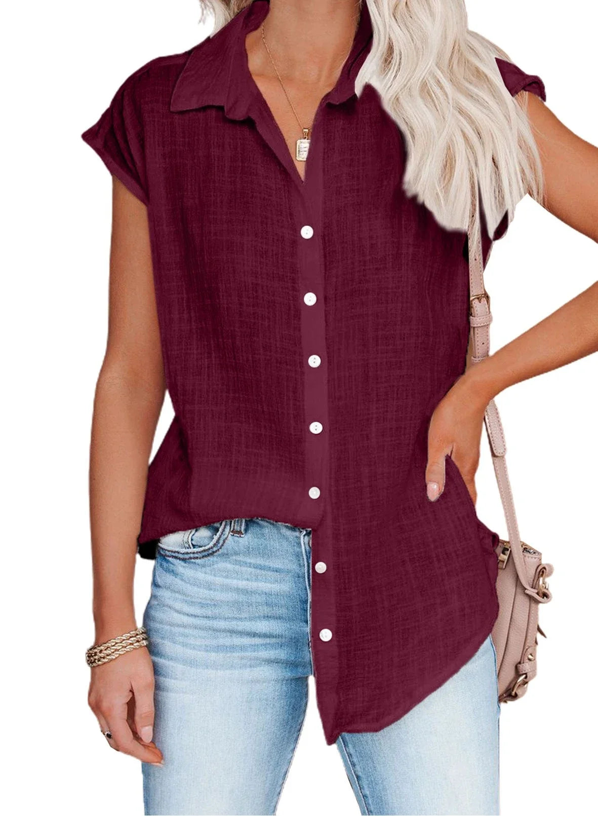 Loose Short Sleeve Casual Shirt | Wovetsa