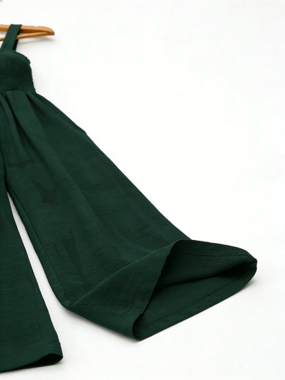 Solid Color Wide Leg Jumpsuit | Wovetsa