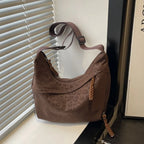 Women Fashion Leopard Print Crossbody Bag Large Capacity Hobo Shoulder Bag for Daily Commuter Multi Pocket Armpit Tote Bag