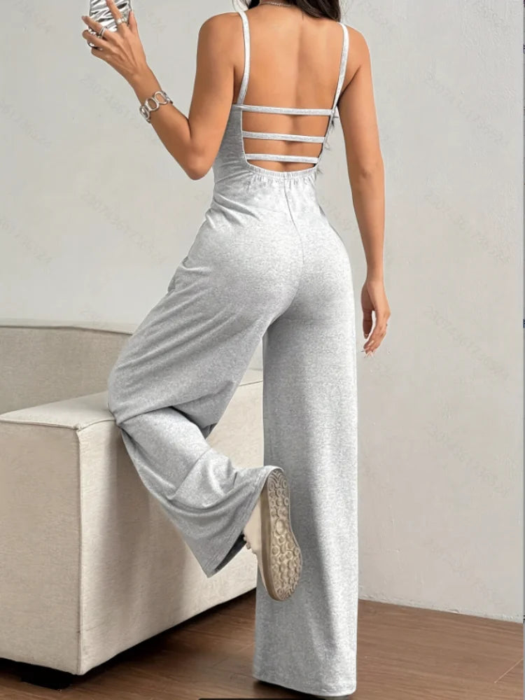 Women's Casual Halter Jumpsuit | Wovetsa