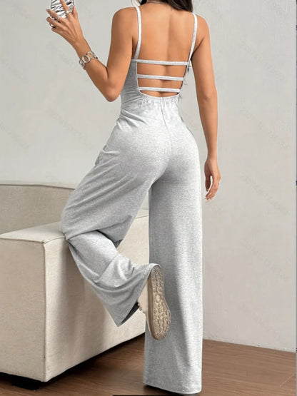 Women's Casual Halter Jumpsuit | Wovetsa