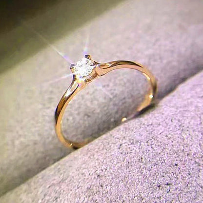 Minimalist CZ Wedding Band Ring | Wovetsa