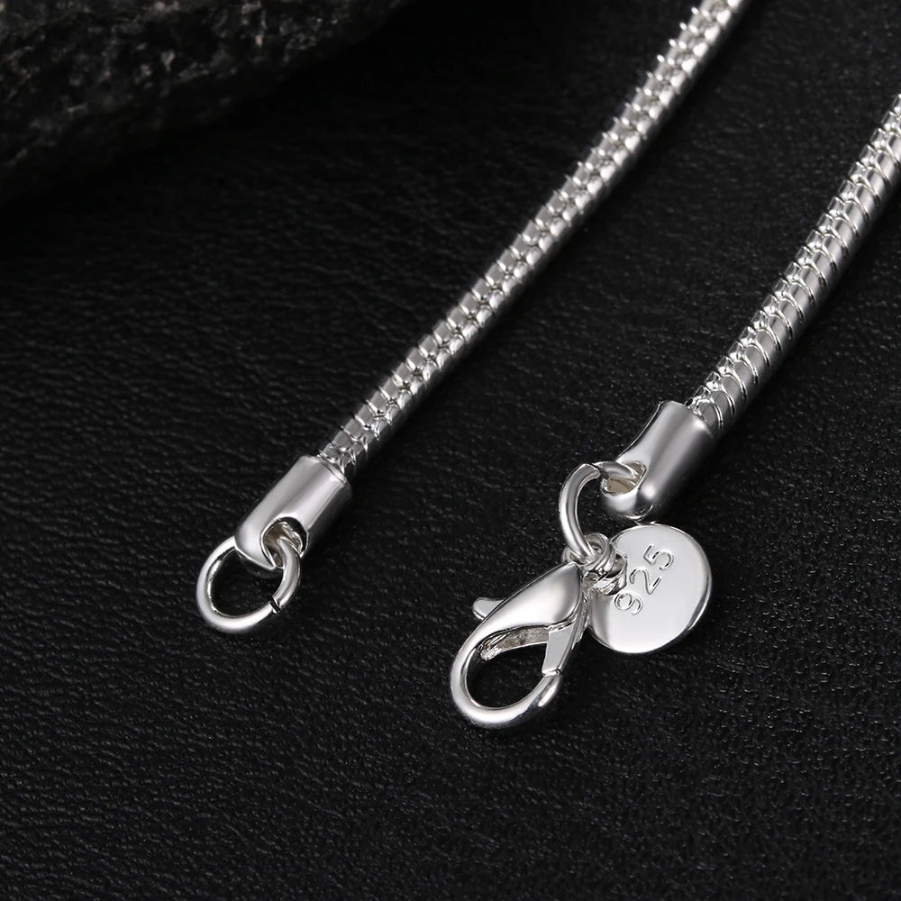 925 Silver Snake Chain Necklace (1mm / 2mm / 3mm) | Wovetsa