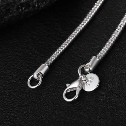 925 Silver Snake Chain Necklace (1mm / 2mm / 3mm) | Wovetsa