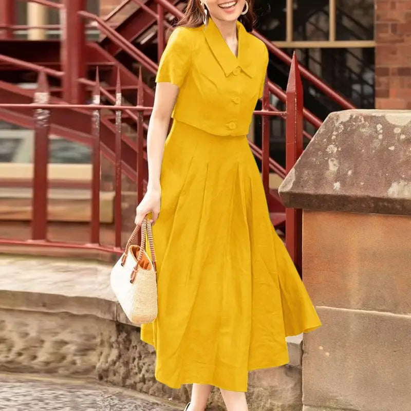 Short Sleeve Shirt & Tank Dress Set | Wovetsa