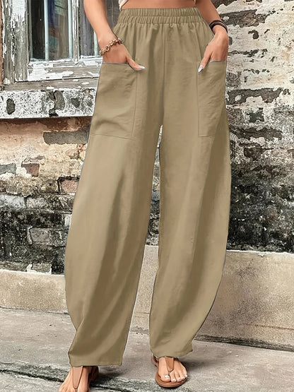 Plus Size Harem Wide-Leg Trousers | Wovetsa