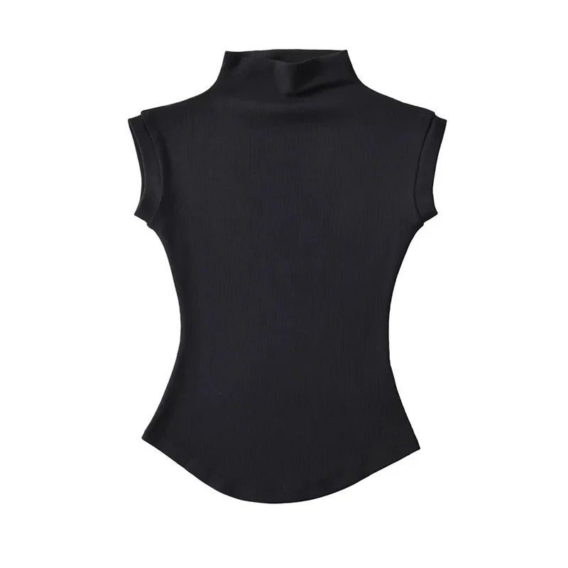 Sleeveless Turtleneck Top | Wovetsa