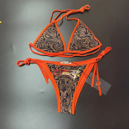 Floral Triangle Bikini Set | Wovetsa