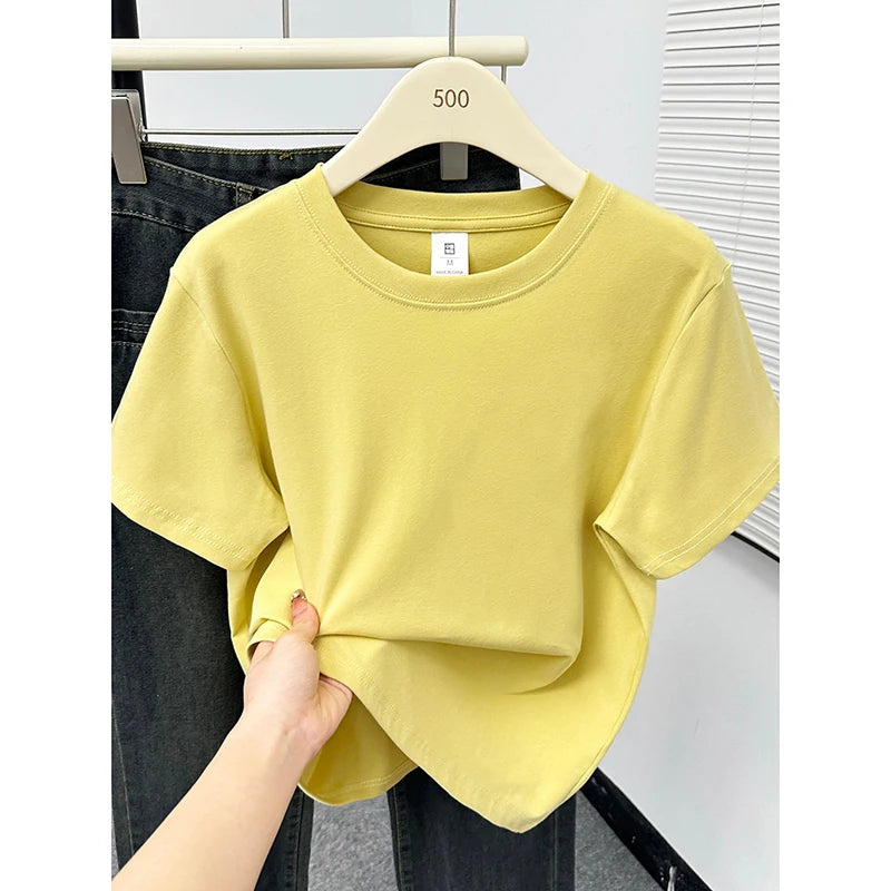 Solid Short Sleeve Casual Top | Wovetsa