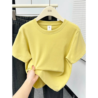 Solid Short Sleeve Casual Top | Wovetsa
