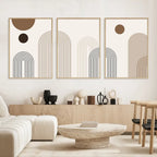 Scandinavian Abstract Geometric Lines Canvas Wall Art | Wovetsa