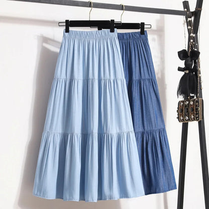 High Waist A-Line Pleated Midi Dress | Wovetsa